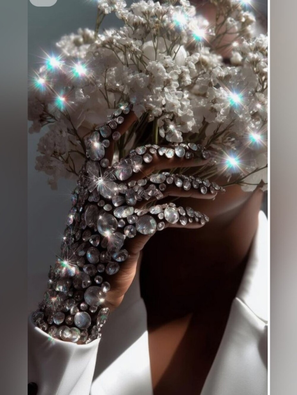 NETIsle Of Bonita :White Sleeveless Evening Dress with Crystal Embellished Bust